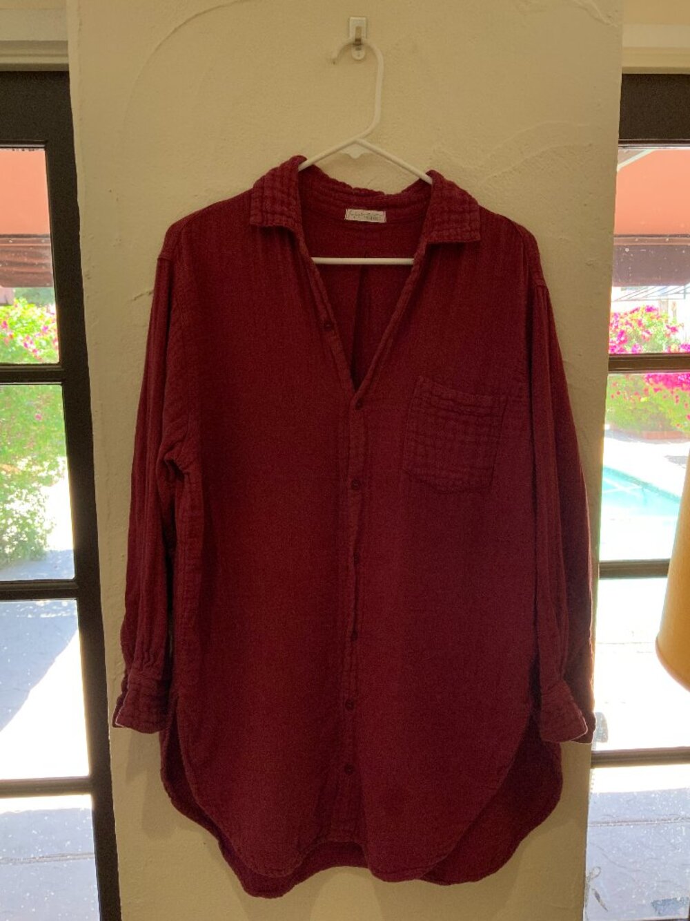 Free People x CP Shades Gauze Button Down Shirt Size 0